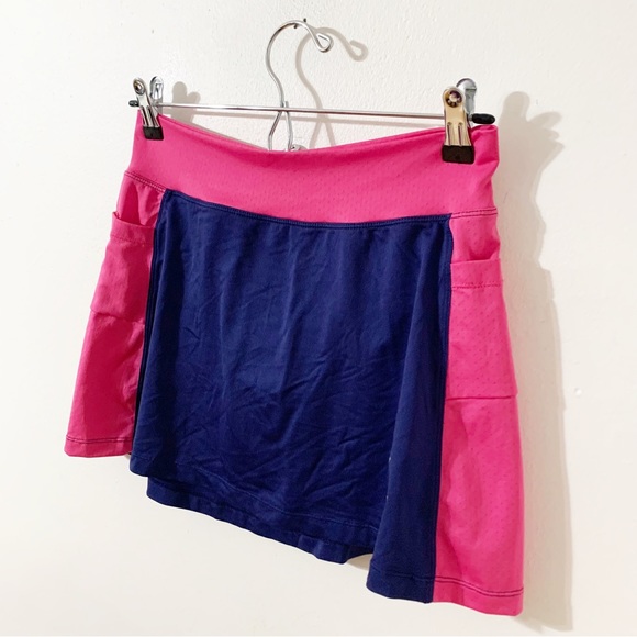 RunningSkirts.com Two Toned Running Skirt with Built in Brief Mini Length 💗💙 - Picture 2 of 8